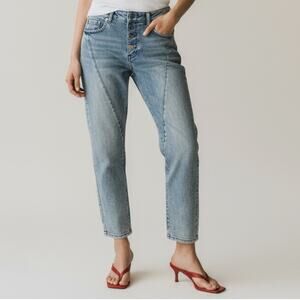 Dana Ashkenazi Light Wash Button-Fly Denim Jeans Women’s Size 24 Straight Leg